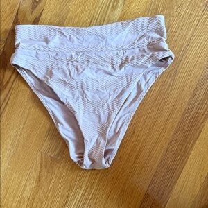 Aerie Textured High-Waisted Bikini Bottom - Light Brown